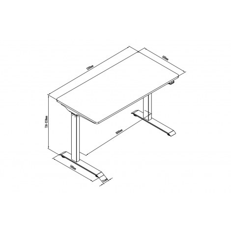 Digitus | Electric Height Adjustable Desk | 73 - 123 cm | Maximum load weight 50 kg | Metal | White - 5